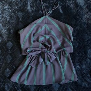 Blue stripped cute comfy dressy top shirt blouse